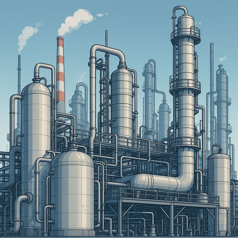 Oil, gas and petrochemical refinery