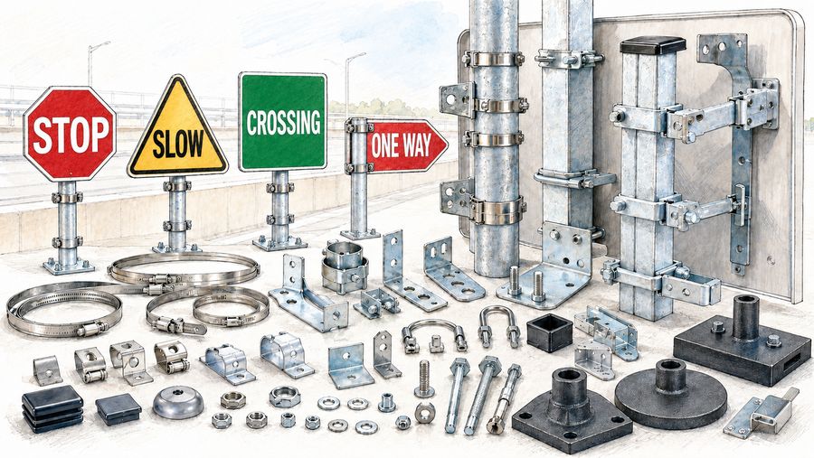 Traffic and signage hardware